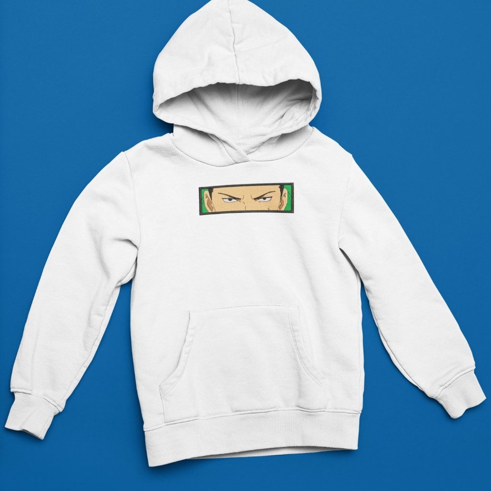 New- White&black Embroidered anime box hoodies